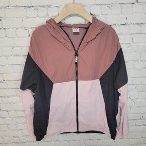 Victoria's Secret Pink Mauve Colorblock Windbreaker Jacket Size Medium/Large